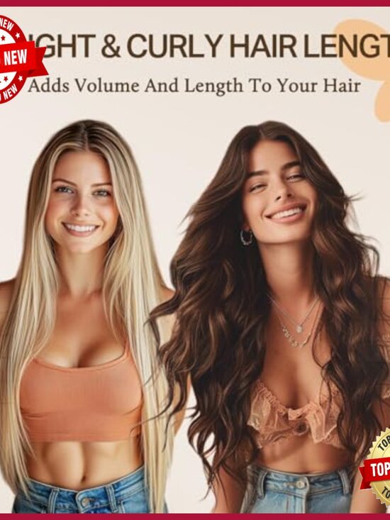 18 Inch 95g Human Hair Extensions, Invisible Wire, Adjustable Hairpieces